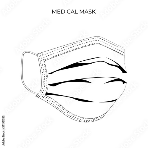 Protective breathing medical respirator mask against the virus. Stop coronavirus. Coronavirus outbreak. Medical concept. Vector illustration EPS 10