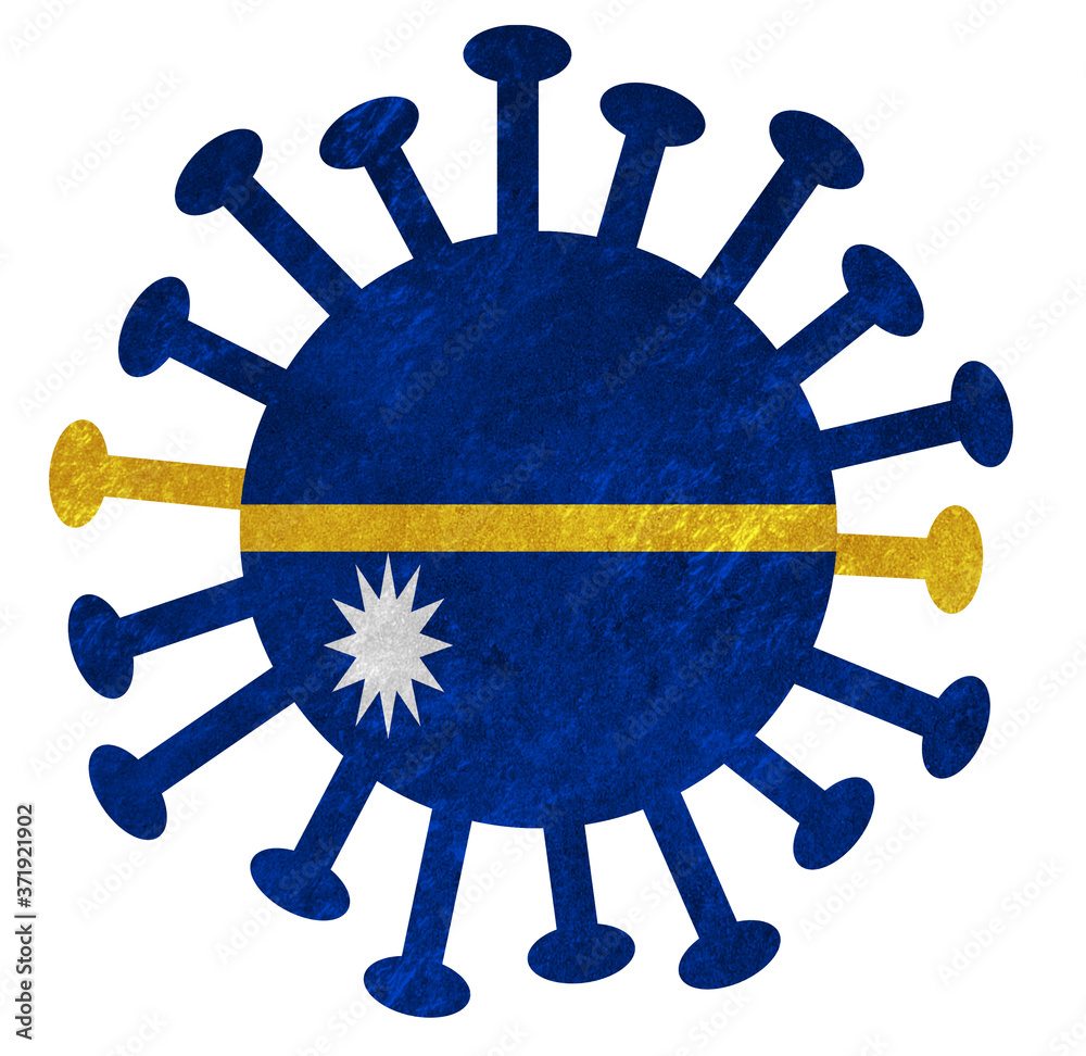 The national flag of Nauru with corona virus or bacteria The national flag of Nauru with corona virus or bacteria
