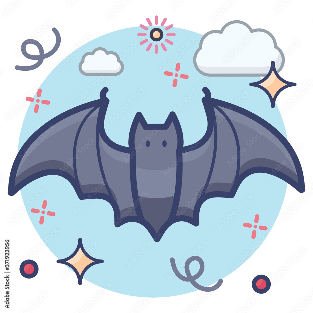 Naklejka premium A design of bat in editable flat style 
