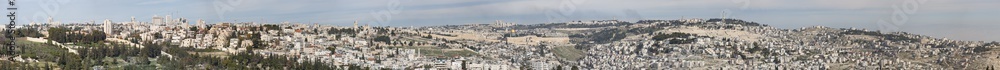 Wide panorama of Jerusalem from southern side Wide panorama of Jerusalem from southern side