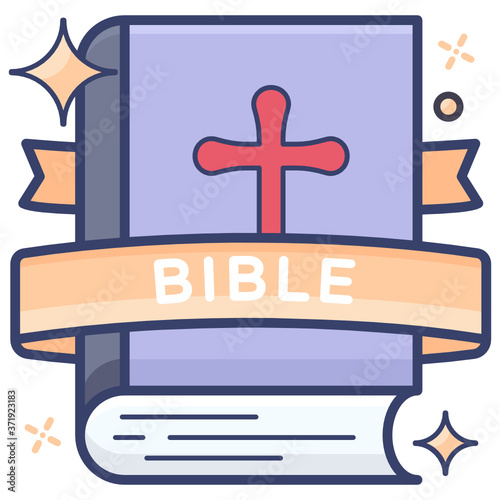 
A holy book vector, bible flat icon design 
