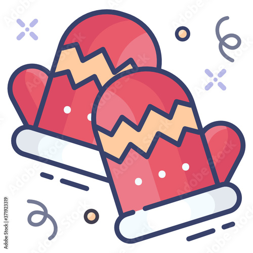 
Gloves icon in modern flat style, hand covering vector 
