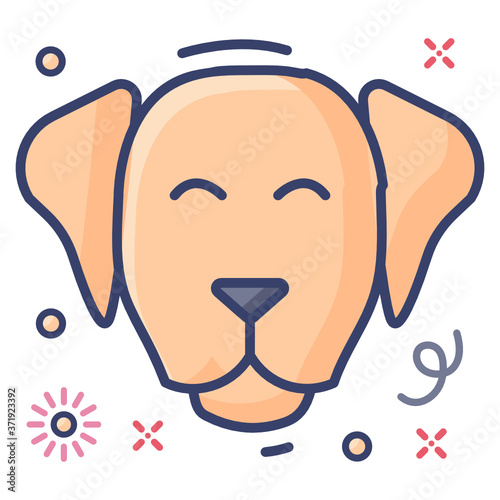 
Design of dog in modern flat vector 
