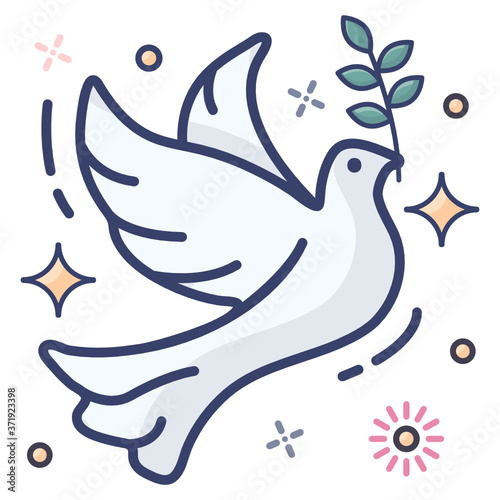 
Flying bird flat icon design, dove flat icon style 
