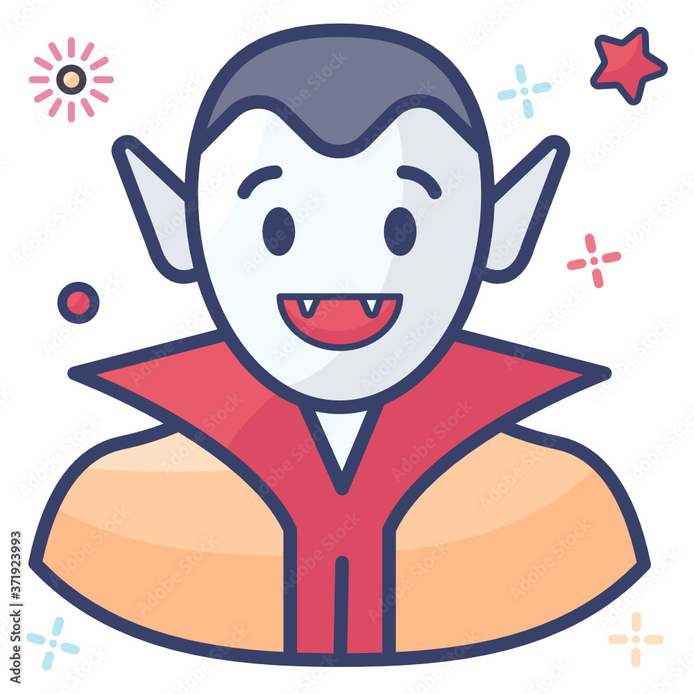 Obraz premium A deadly vampire flat icon design, monster concept 