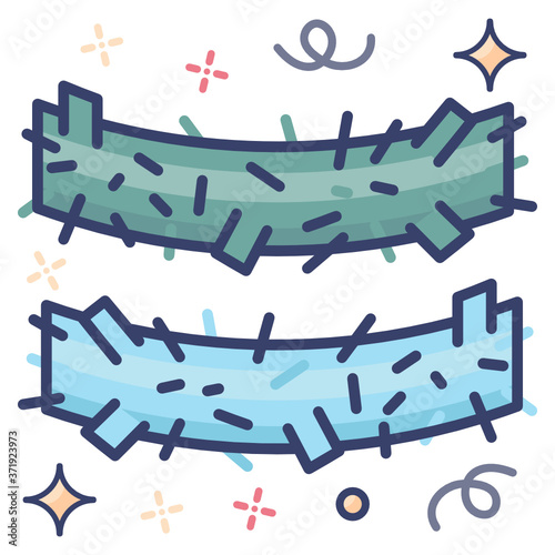 

Design of tinsel in editable vector best for event decoration 
