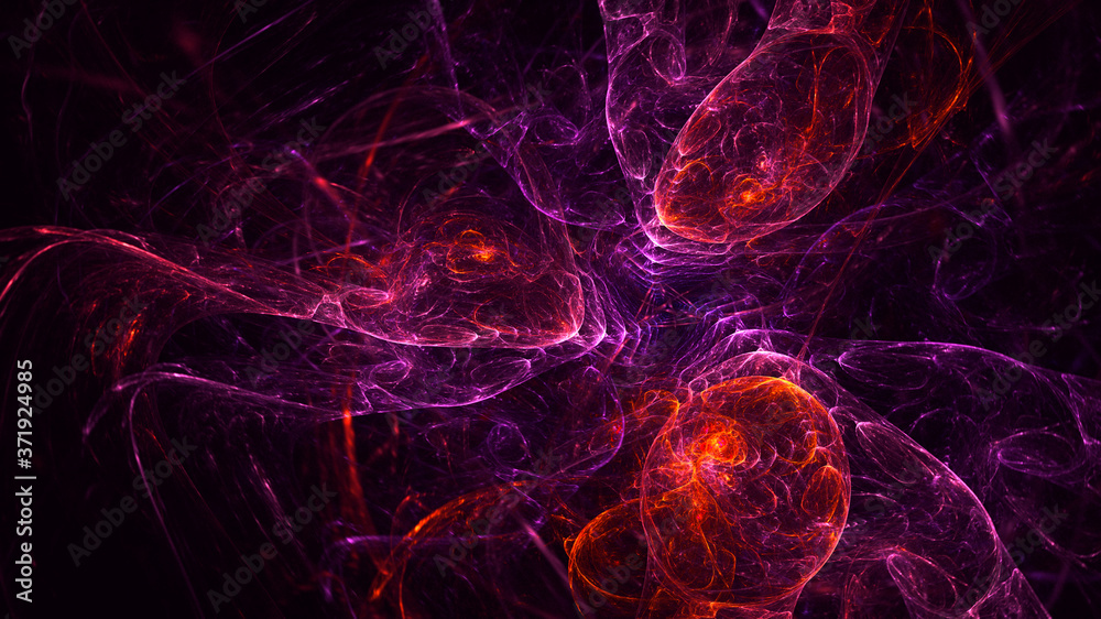 3D rendering abstract multicolored fractal light background with bright center 3D rendering abstract multicolored fractal light background with bright center
