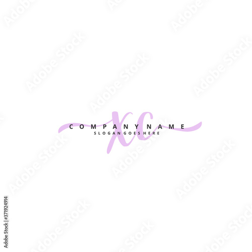 X C XC Initial handwriting and signature logo design with circle. Beautiful design handwritten logo for fashion, team, wedding, luxury logo.