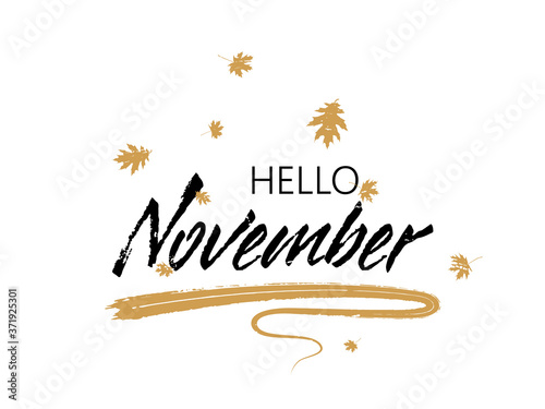 Hello November autumn seasonal banner