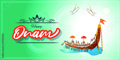 VECTOR ILLUSTRATION OF OFFER BANNER , GREETING FOR INDIAN FESTIVAL ONAM MEANS ONAM. FESTIVE BACKGROUND CONCEPT photo