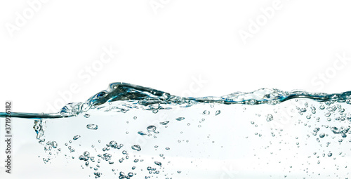 Abstract water wave splash isolated on white background.