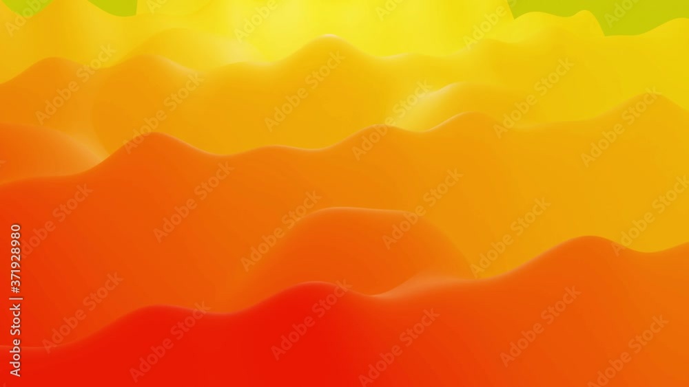 Stylish abstract looped background, changing surface of soft translucent material like peach jelly. Creative soft bright 3d bg with inner glow for festive events 4k. Red orange yellow gradient. Stylish abstract looped background, changing surface of soft translucent material like peach jelly. Creative soft bright 3d bg with inner glow for festive events 4k. Red orange yellow gradient.
