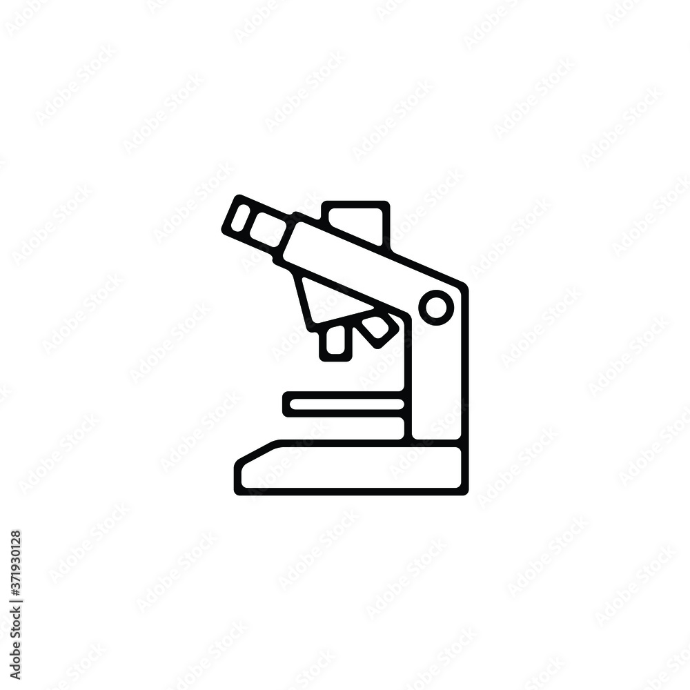 microscope thin icon isolated on white background, simple line icon for your work.