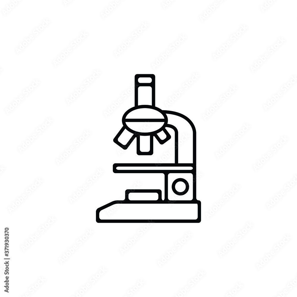 microscope thin icon isolated on white background, simple line icon for your work. microscope thin icon isolated on white background, simple line icon for your work.