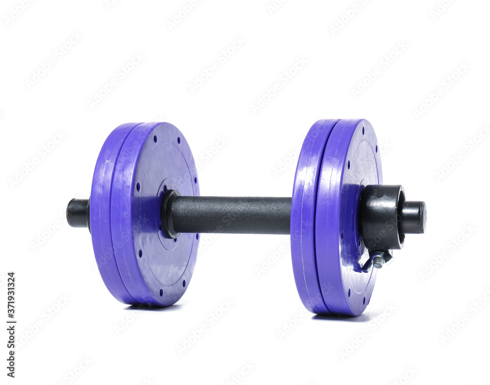 Color dumbbell on white background Color dumbbell on white background