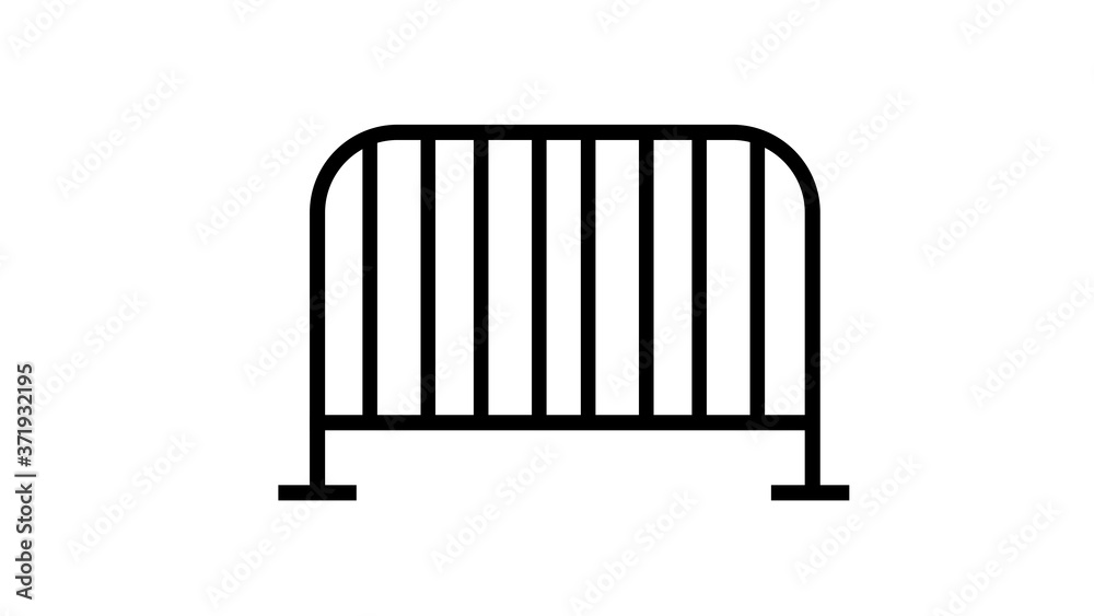 Steel barrier icon. Simple illustration of steel barrier Steel barrier icon. Simple illustration of steel barrier