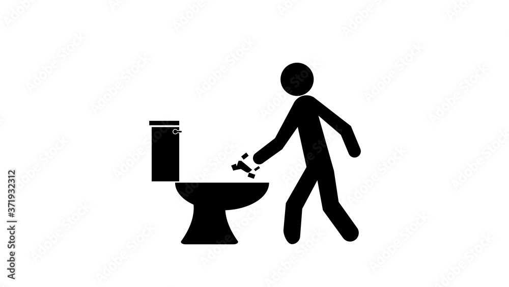 Commode toilet WC icon logo illustration Commode toilet WC icon logo illustration