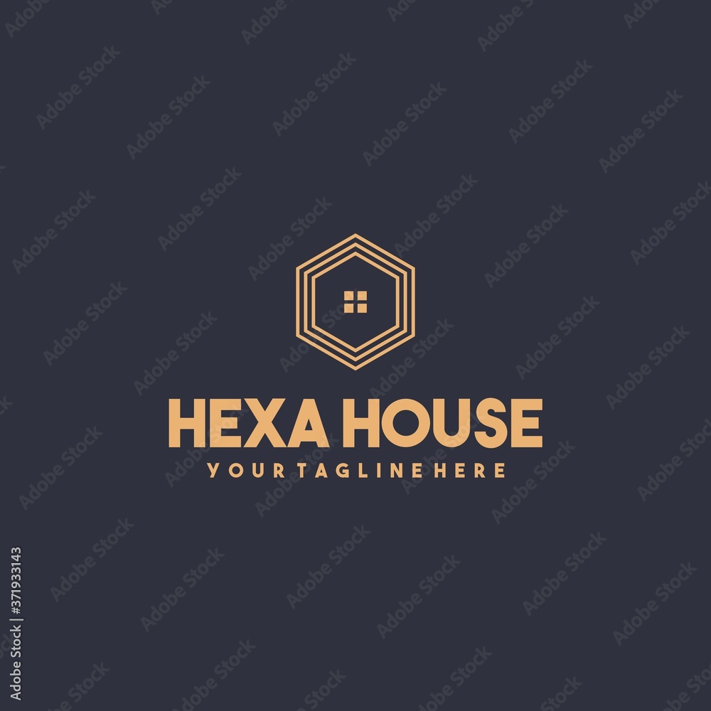 Creative hexagon house logo design Creative hexagon house logo design