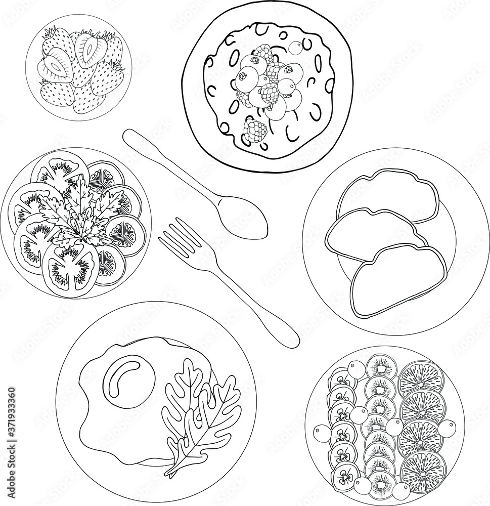 vector illustration of a set of food vector illustration of a set of food