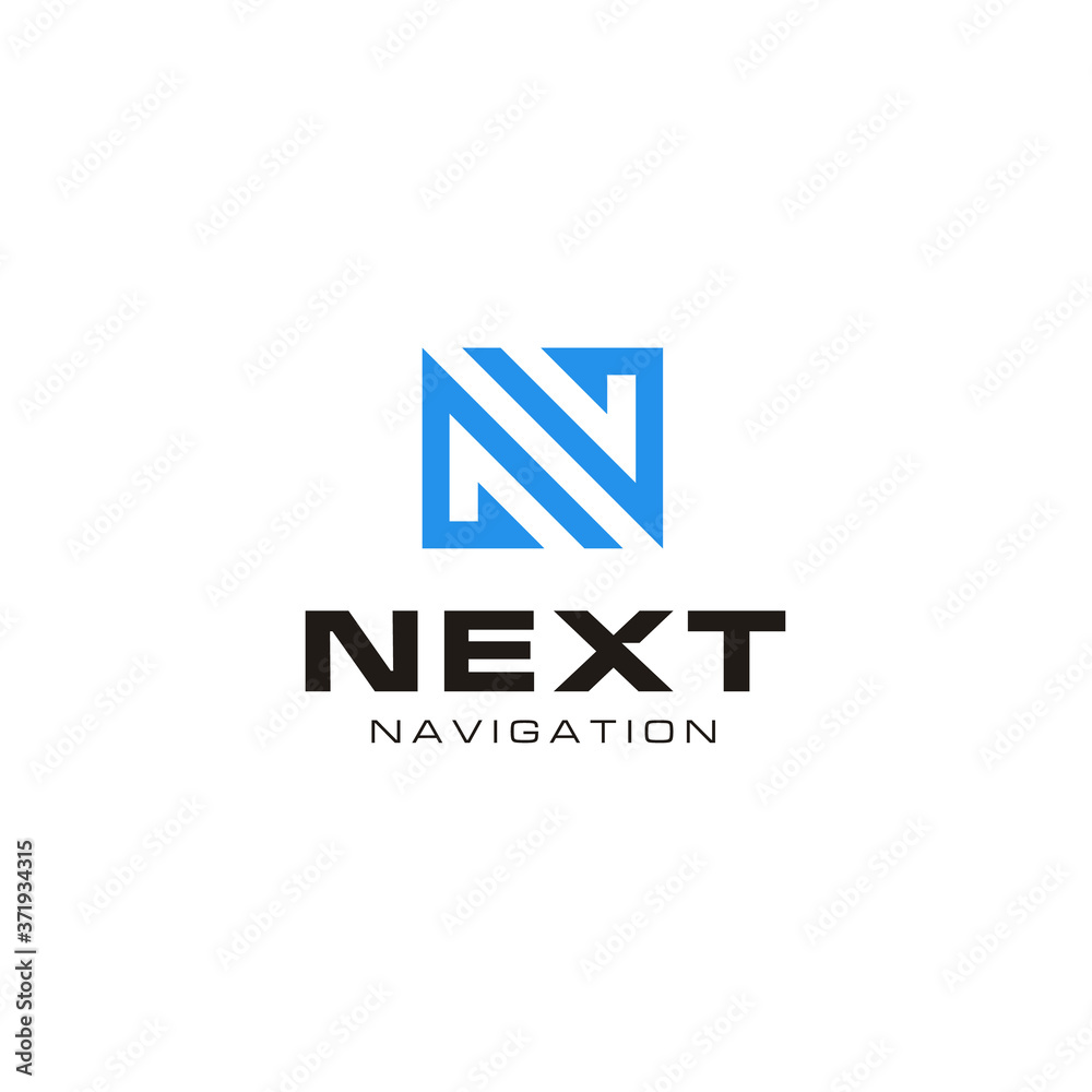 Initial Letter N with simple modern line direction logo design Initial Letter N with simple modern line direction logo design