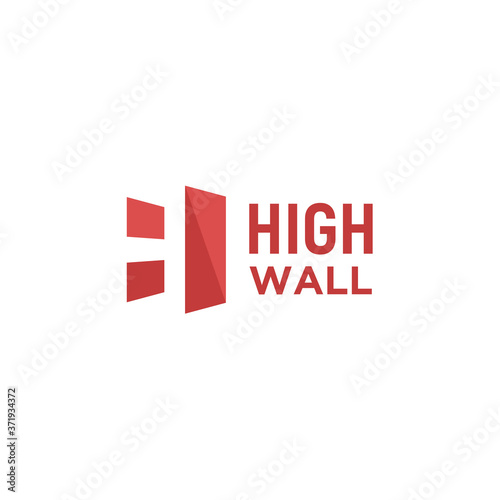 Initial Letter H High Wall Building simple modern logo design
