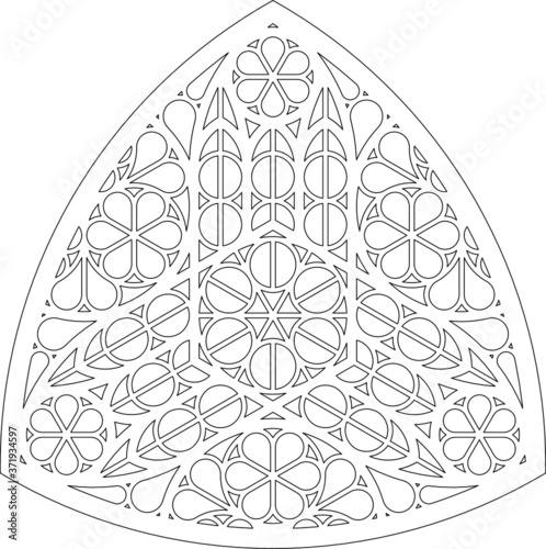 Rose Window Fig. 18, triangular 1, half 1, framework