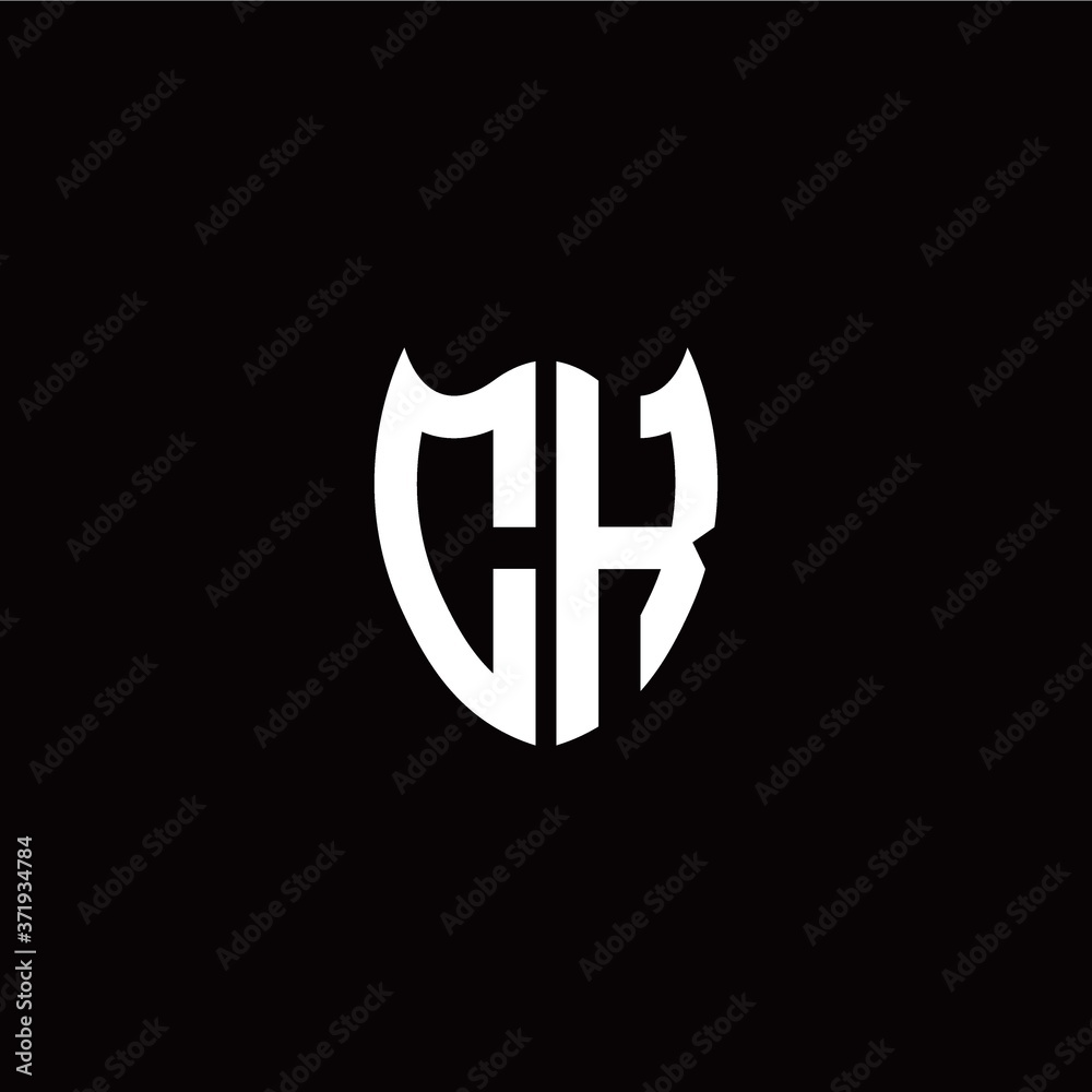 Obraz premium Initial C K letter with shield modern style logo template vector