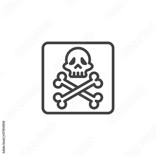 Acute toxicity, packaging sign line icon. linear style sign for mobile concept and web design. Skull and csossbones outline vector icon. Symbol, logo illustration. Vector graphics