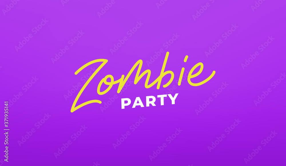 Zombie party lettering label. Halloween holiday calligraphy Zombie party lettering label. Halloween holiday calligraphy