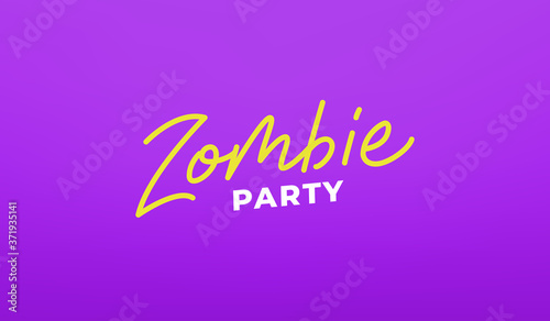 Wallpaper Mural Zombie party lettering label. Halloween holiday calligraphy Torontodigital.ca