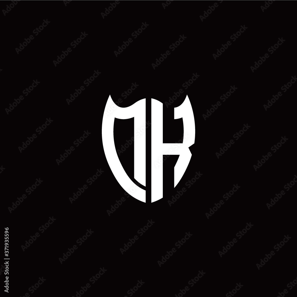Initial D K letter with shield modern style logo template vector Initial D K letter with shield modern style logo template vector