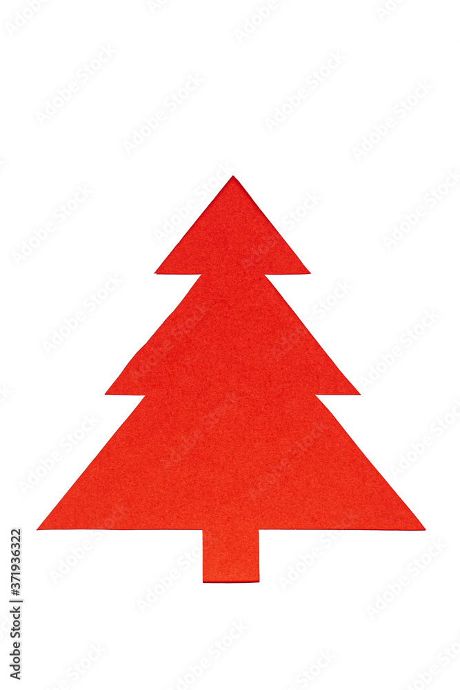 Red Christmas trees on white background. Minimal composition background. New Year and Christmas concept. Red Christmas trees on white background. Minimal composition background. New Year and Christmas concept.
