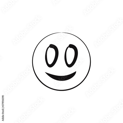 Illustration abstract emoticon smile icon brush style design vector graphic