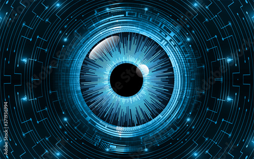 Blue eye cyber circuit future technology concept background
