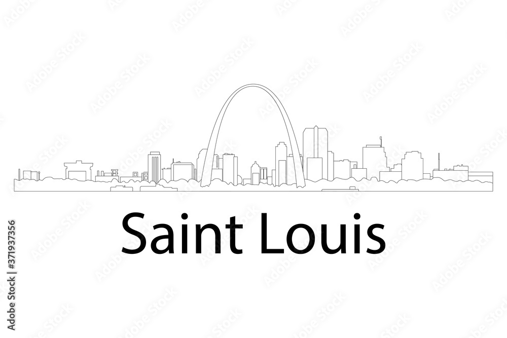 The Skyline of Saint Louis, Missouri. Vector illustration