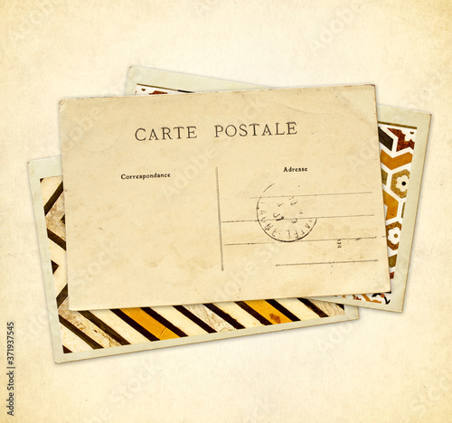 Vintage background with post cards