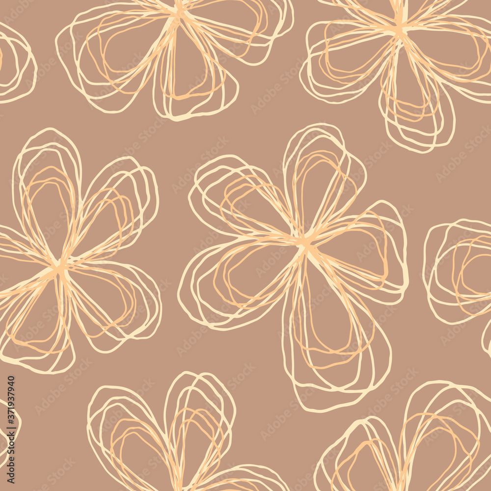floral seamless pattern of abstract flowers, stylized plants for Wallpaper, postcards, wrapping paper or fabric