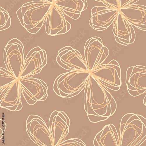 floral seamless pattern of abstract flowers  stylized plants for Wallpaper  postcards  wrapping paper or fabric