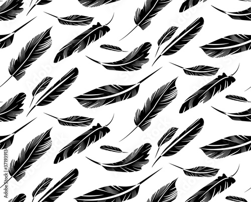 Beautiful Feather pattern seamless design background vector.