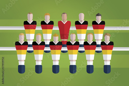 Foosball figurines represent Germany football team