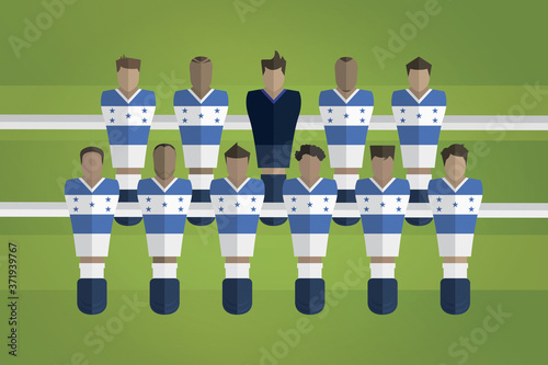 Foosball figurines represent Honduras football team