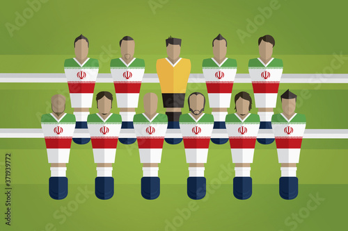 Foosball figurines represent Iran football team