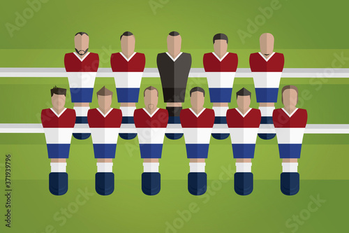 Foosball figurines represent Netherlands football team