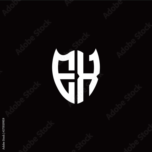 Free Download Initial E X letter with shield modern style logo template vector - GFXLoad