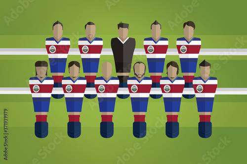 Foosball figurines represent Costa Rica football team