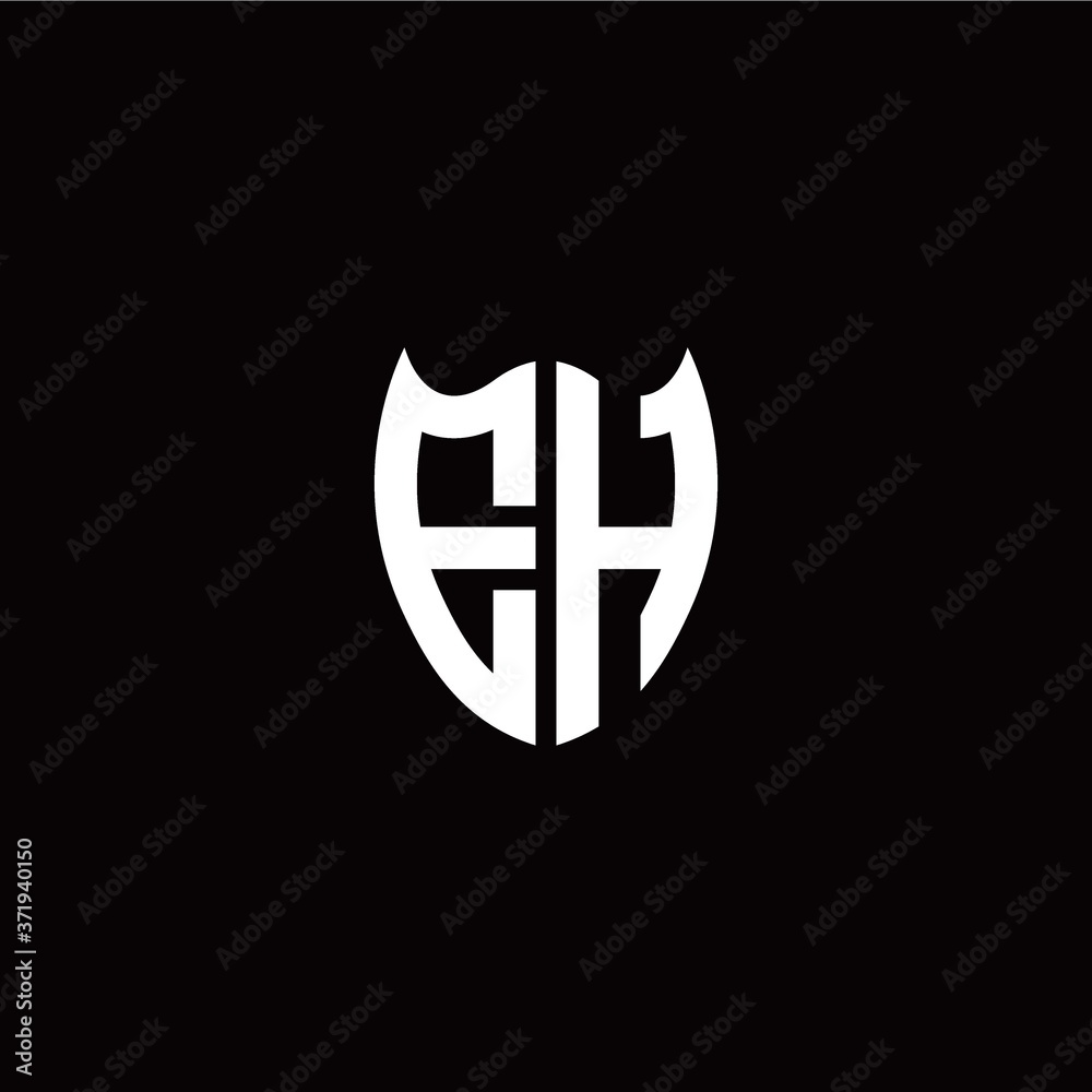 Obraz premium Initial E H letter with shield modern style logo template vector