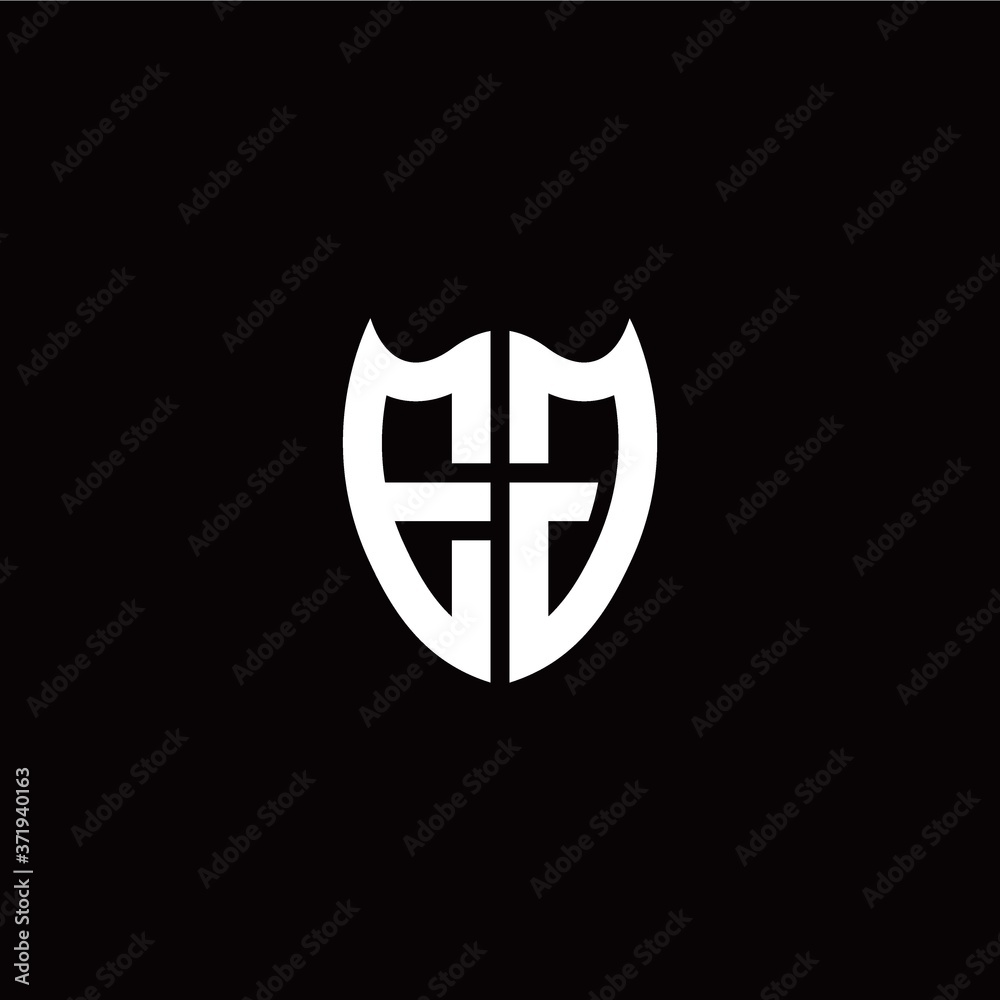 Obraz premium Initial E J letter with shield modern style logo template vector