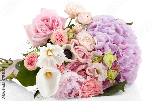 Professional bouquet of flowers isolated on white background