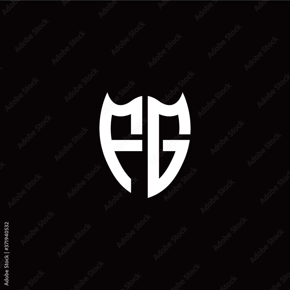 Initial F G letter with shield modern style logo template vector