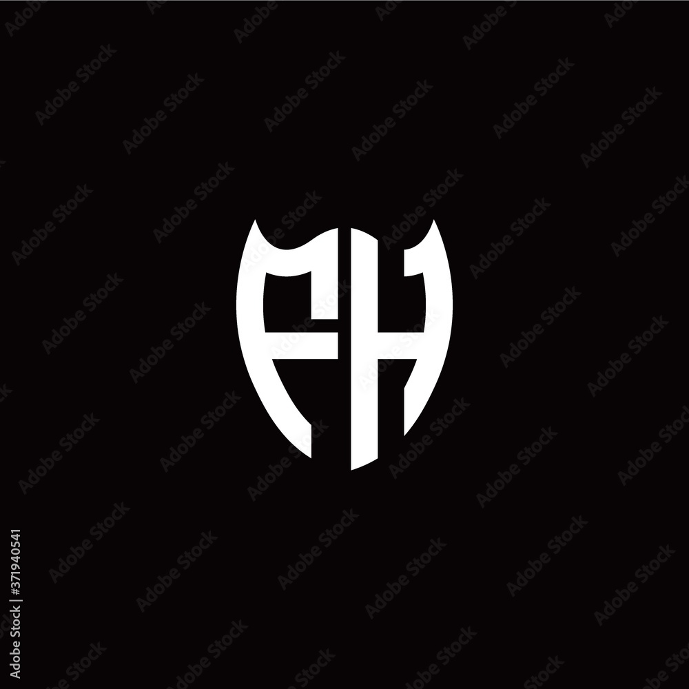 Obraz premium Initial F H letter with shield modern style logo template vector